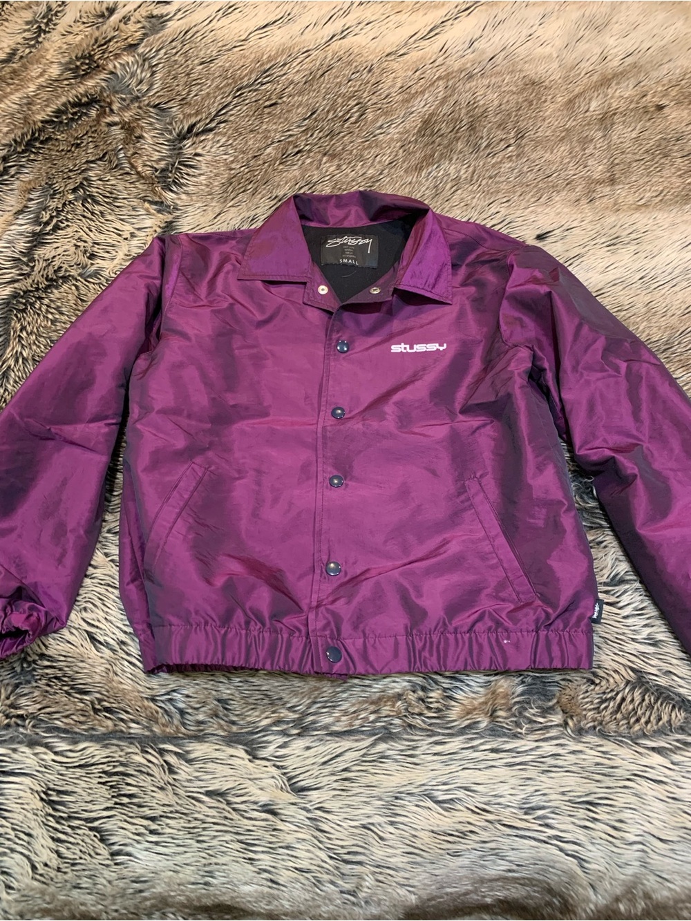 Stussy purple iridescent coach jacket Size S